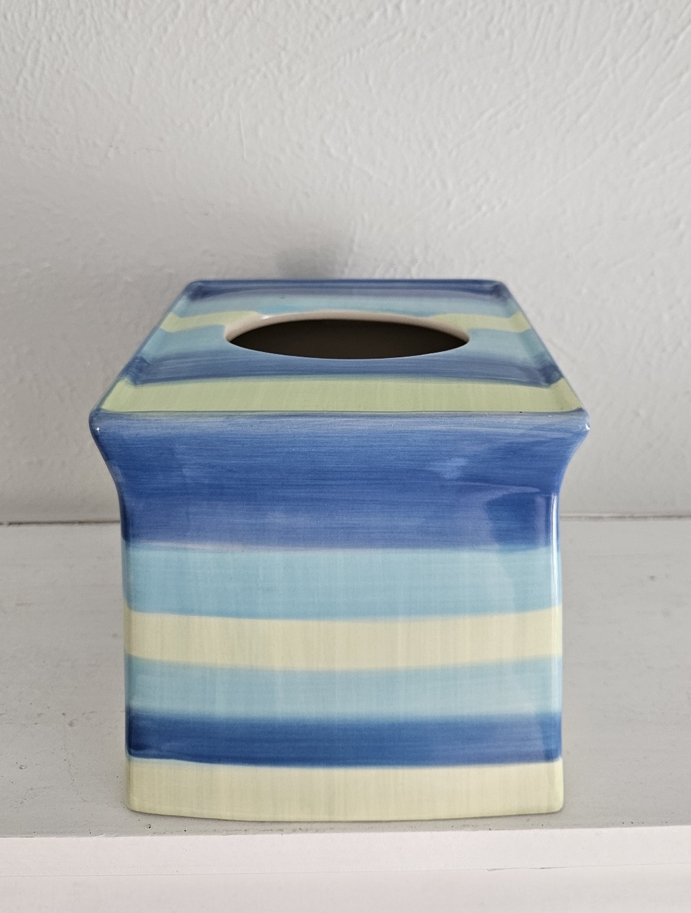 Vintage Springs Global Hand Painted Glazed Ceramic Decorative Tissue Box Cover - Picture 5 of 12